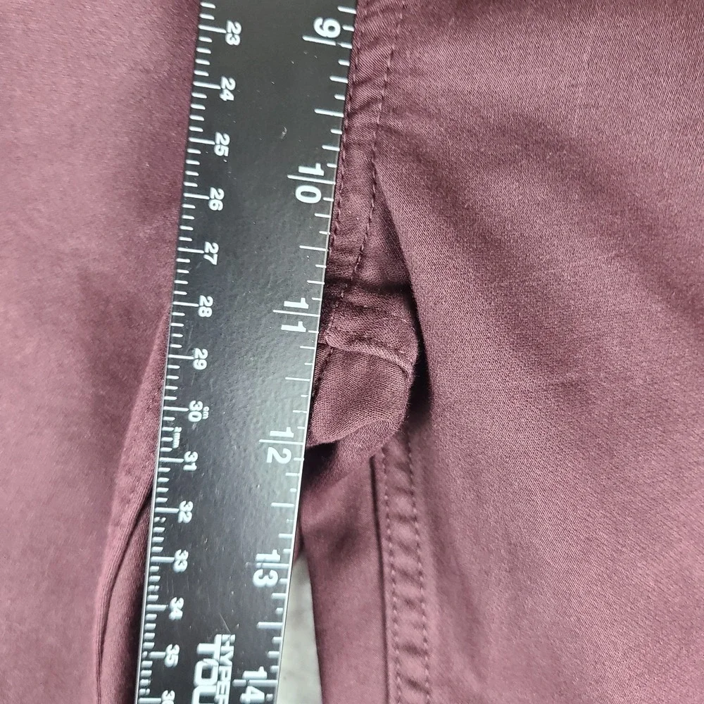 Banana Republic Traveler Pants Mens 34x34 Burgundy Red Slim‎ Performance Chino *